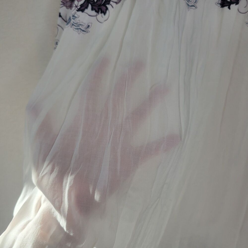 Free People Babydoll Maxi Dress SIZE S Cream Combo Floral Slip Maxi Dress Sheer - Picture 11 of 16